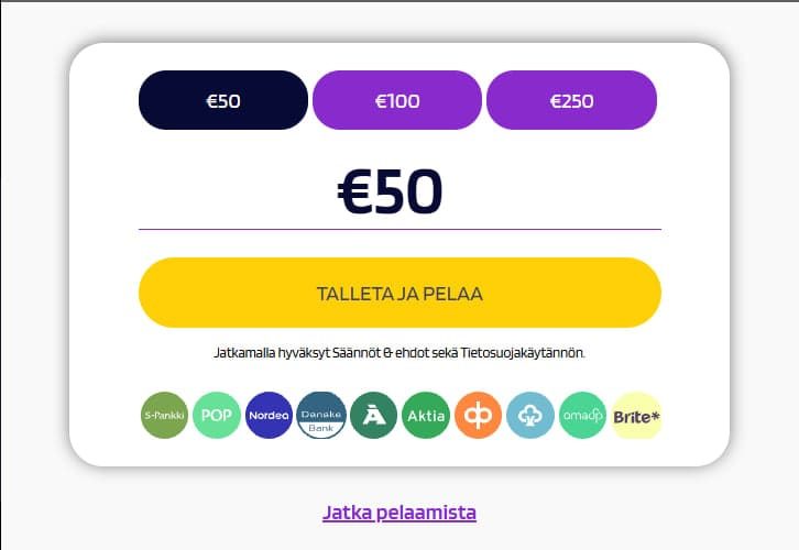 Maksutavat ja Kotiutukset — Joki Casino Suomi | Brite ja image 2